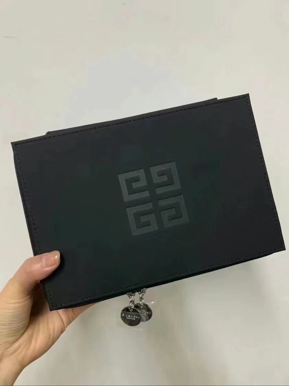 Givenchy beauty Black Leather Zip case